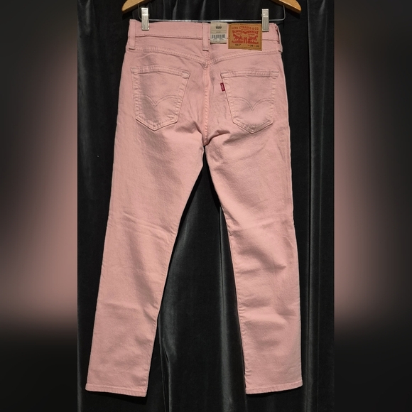 Levi's Pink Straight Leg Jeans with Distressed Design - Picture 2 of 4